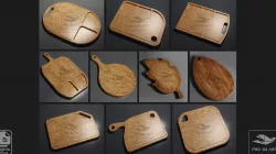 Cutting Board Set of 10 - CNC Files for Wood (svg, dxf, eps, pfd, ai, stl)
