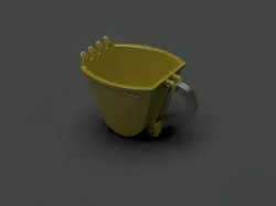excavator scoop cup yellow