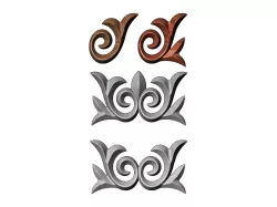 Floral onlay relief for woodworking and plaster moldings 3D print model