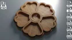 Flower Shaped Tray - 3D STL file and vector files - Dxf, Svg, Eps, Pdf, Ai for CNC
