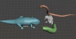 Gamabunta + Katsuyu + Giant Snake + Ibuse (Naruto) 3D Model