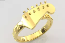 Guitar Ring Gold 3D print model