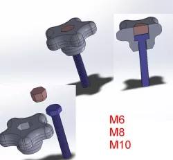 Hand screw M6, M8, M10