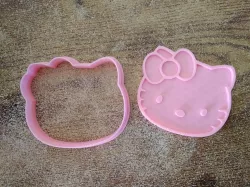 Hello Kitty Face Cookie Cutter and Imprint Stamp