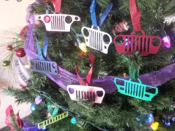 Jeep Grill Style Christmas Ornaments