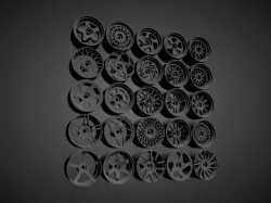 JNC RIMS COLLECTION WITH BRAKES AND TIRES FOR HOT WHEELS