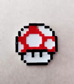 Keychain, magnet, mushroom Mario Bros 8 bits