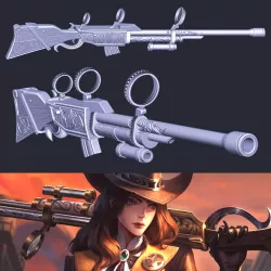 League of Legends Caitlyn Riffle Cosplay Prop Sheriff Rework