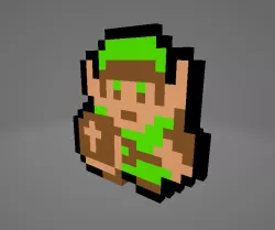 Link from zelda 1 - green tunic pixel art