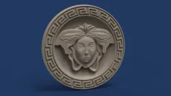 Medusa sculpture decorative panno 3D STL model for CNC and 3D printing