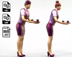 N5 waitress or Stewardess with bottle