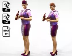 N5 waitress or Stewardess with bottle