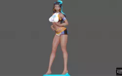 NESSA POKEMON TRAINER SEXY GIRL COOL PRETTY ANIME CHARACTER3D print model