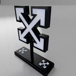 Off White Desk Sign