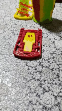phone stand articulated, One file to print, single mold, travel very strong, that can be customized with name - nickname and images.
