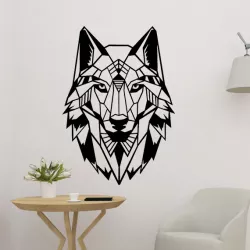 Polygonal Wolf Head Decor