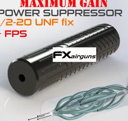 power suppressor FX airguns reductor noise designed  to gain power 1/2 UNF fix