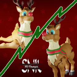 REINDEER PRINT IN PLACE ORNAMENT