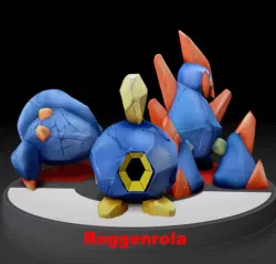 Roggenrola,Boldore,Gigalith EVOLUTION- FAN ART - POKÉMON FIGURINE - 3D PRINT MODEL