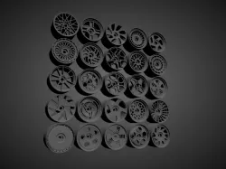 ROTIFORM RIMS COLLECTION WITH BRAKES AND TIRES FOR HOT WHEELS
