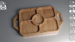 Serving Tray - 3D STL and Vector Files for CNC and 3D Printer (stl, dxf, svg, eps, ai, pdf)
