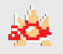 Super Mario Bros - Spiny multicolor sprite