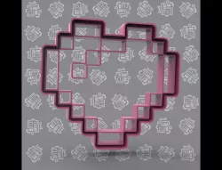 Valentine's Day Pixel Heart Cookie Cutter