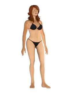 Woman in bikini Rigged game character Low-poly model 3D model