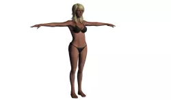 Woman in bikini Rigged game character Low-poly model