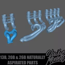 1/24 Scale 13B, 20B & 26B Rotary Engine Naturally Aspirated Parts