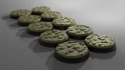 10x 25mm + 32mm base with hexagon tiles (+ toppers)