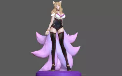 AHRI STATUE LEAGUE OF LEGENDS GAME FEMALE CHARACTER GIRL 3D PRINT