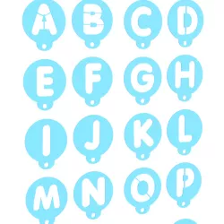Alphabet stencil set of 26 for Coffee and Baking