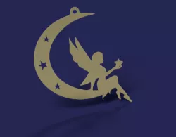 Angle on moon pendent