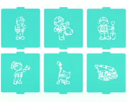 Bob the builder stencil set of 6 for Coffee and Baking