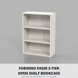 Bookcase Furinno-INSPIRED, Pasir 3-Tier Open Shelf Bookcase 1:12 Dollhouse 3D MODEL