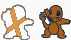 Charmander Cookie Cutter (2 parts) / Cortante de galleta de Charmander(2 Parts)