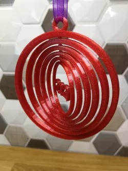 Christmas Tree Ornament 2022 Spinning Circle, print in place, no support