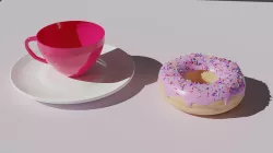Cup with donut models