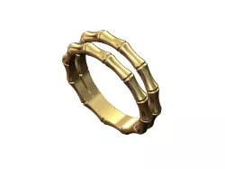 Double row bamboo shaped band US sizes 6 7 8 9 3D print model