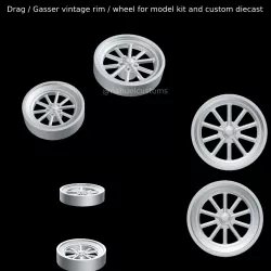Drag / Gasser 10 spoke vintage rim / wheel for model kit and custom diecast