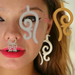 EAR EARRING necklace HOT FAKE PIERCING Non-Piercing Nose septum gook Jewellery RING femJ-121 3d print cnc