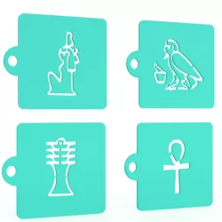 Egypt stencil set of 8 for Coffee and Baking