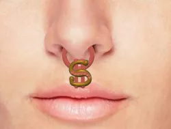 fake DOLLAR nose hook FAKE NIPPLE PIERCING Female Male Septum Barbaella Non-Piercing Body Jewellery  Weight femJ-202 3d print cnc