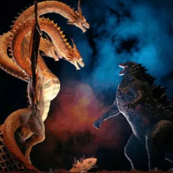 Fan Art - Godzilla vs King Ghidorah - Diorama