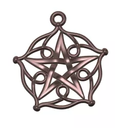 Gothic Pentagram of Brisingamen for Protection witch  Pendant neck necklace earing  keychain pt-08 3d-print and cnc