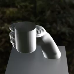 Hand holding a pot