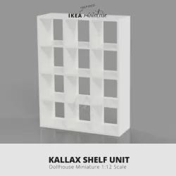 IKEA-INSPIRED KALLAX SHELF UNIT MINIATURE FURNITURE 3D MODEL