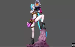 JINX LEAGUE OF LEGENDS PRETTY sexy GIRL GAME ANIME CHARACTER LOL