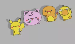 Keychain PIN Pokemon Chibi (Optimizado para impresión 3d) 4 models